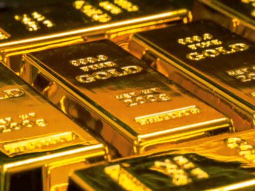 금본위제(Gold Standard)를 표현하기 위한 순금 덩어리